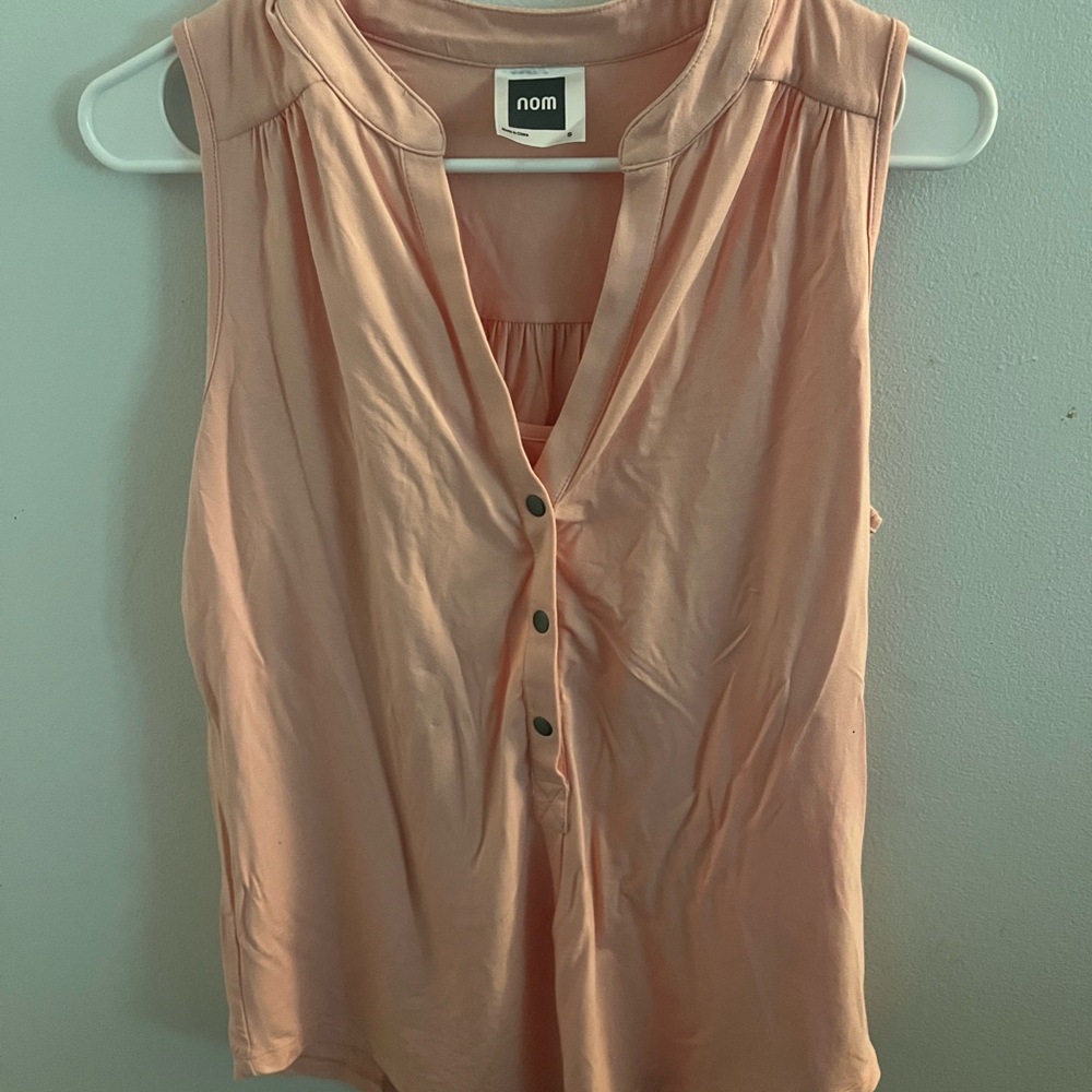 NOM Maternity Nursing Friendly Maternity Tank Size Medium Peach Pink